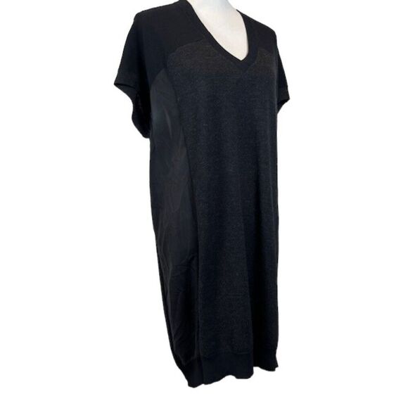 All Saints Silk and Wool Blend V-Neck Cap Sleeve Black Sweater Dress Size 8 - Picture 1 of 8